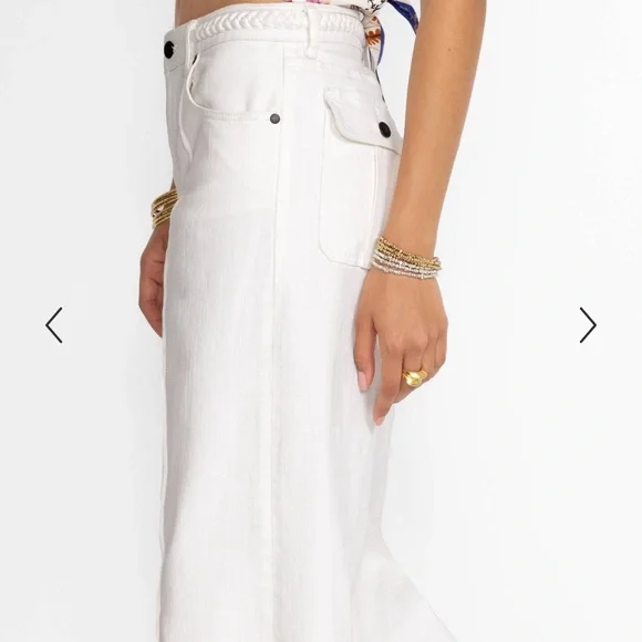 Johnny Was The Braided Wide Leg Jeans White - Picture 4 of 7